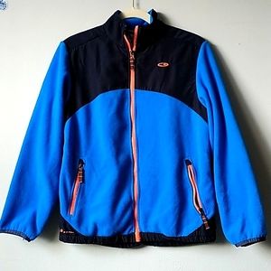 Champion Jacket LG 12-14 Blue Youth Boys Fleece Full Zip Athletic